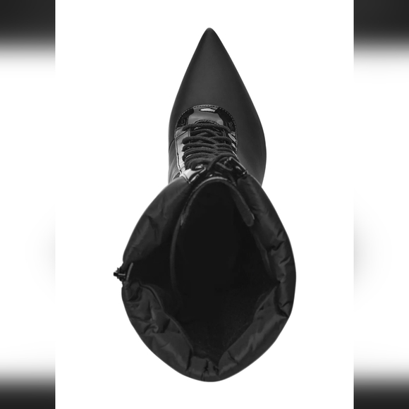 NIB INC Schutz Meredith Knee High Watetproof  Boots Puffer Lace up Stilletos NWT - Picture 7 of 16